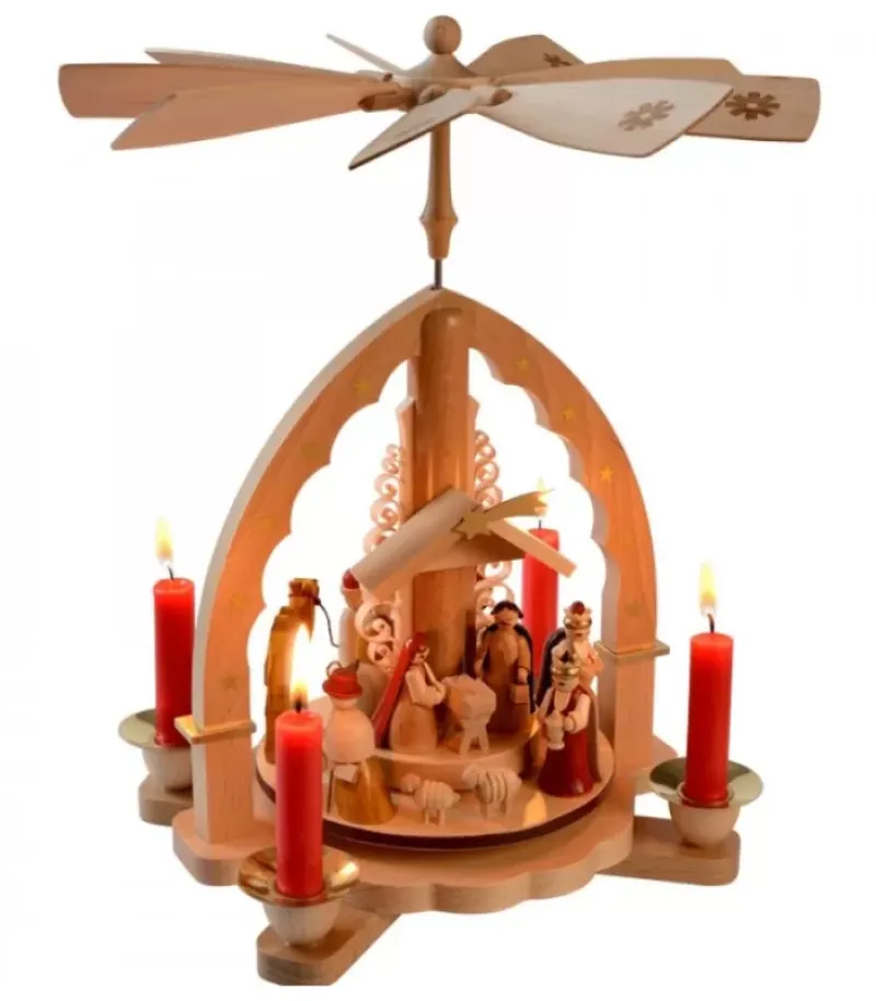Pyramide A 4 Bougies En Bois Pour Un Noël Traditionnel|Richard Glasser, Pyramides de Noël allemandes Online