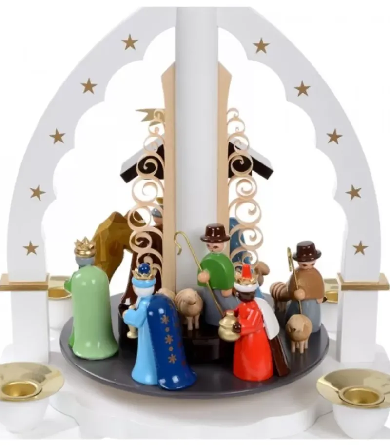 Pyramide Allemande Avec Crèche De Noël Blanche|Richard Glasser, Pyramides de Noël allemandes Best