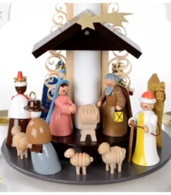 Pyramide Allemande Avec Crèche De Noël Blanche|Richard Glasser, Pyramides de Noël allemandes Best