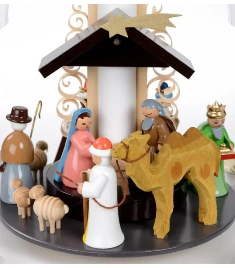 Pyramide Allemande Avec Crèche De Noël Blanche|Richard Glasser, Pyramides de Noël allemandes Best