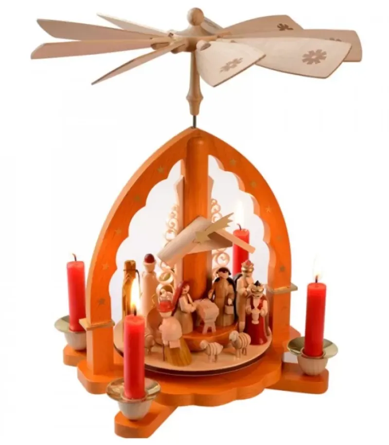 Pyramide De Noël Allemande Avec Une Arche Couleur Ocre|Richard Glasser, Pyramides de Noël allemandes Best