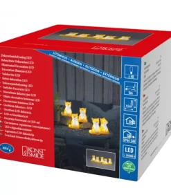 Renards Lumineux Acryliques Led Assis, Lot De 5, 12 Cm|Konstsmide, guirlandes lumineuses de Noël Discount