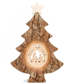 Sapin Noël En Bois Avec Crèche De Noël Ciselee, 18 Cm|Waldfabrik, photophore en bois et étoile sapin de Noël Outlet