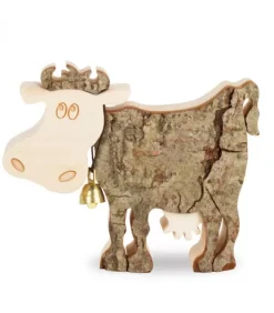 Vache En Bois, 9 Cm|Waldfabrik, photophore en bois et étoile sapin de Noël Outlet