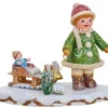 Village De Noël Miniature, Fillette Avec Petit Frere Sur Luge|Hubrig, figurines pour enfant Best