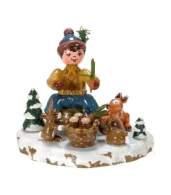 Village De Noël Miniature, Garcon Et Petits Animaux|Hubrig, figurines pour enfant Hot