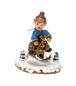 Village De Noël Miniature, Garcon Sur La Luge|Hubrig, figurines pour enfant Outlet
