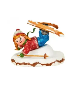 Village De Noël Miniature, Fillette Chutant A Ski|Hubrig, figurines pour enfant Sale