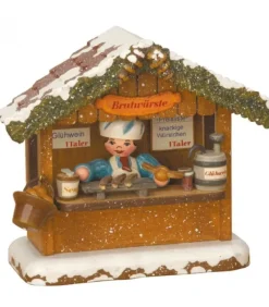 Village Noël Miniature, Chalet Marche De Noël Vendeur De Saucisses|Hubrig, figurines pour enfant New